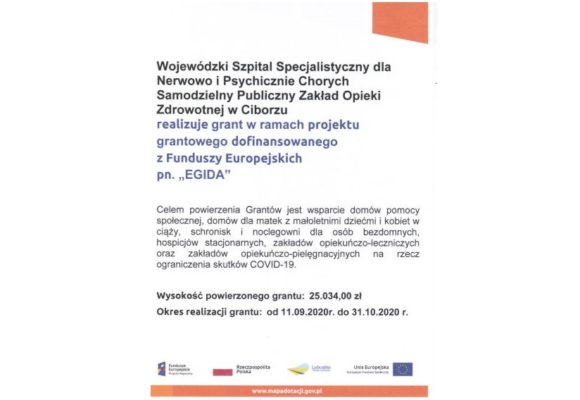 Szpital w Ciborzu otrzymał Grant w ramach projektu „EGIDA”