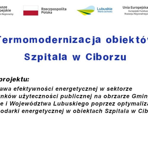 Termomodernizacja obiektów Szpitala w Ciborzu
