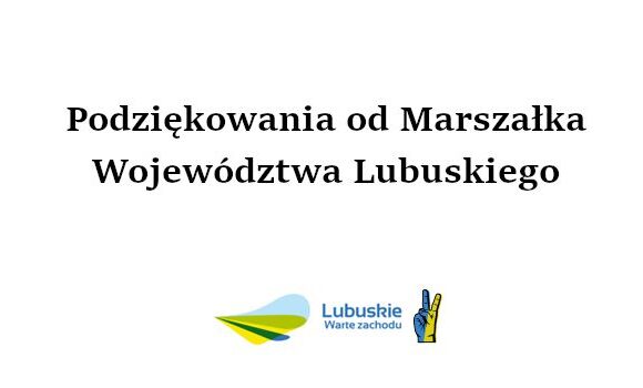 Podziękowania od Marszałka Województwa Lubuskiego