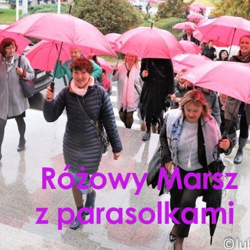 Różowy Marsz z parasolkami