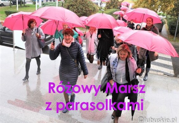 Różowy Marsz z parasolkami