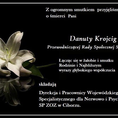 DanutaKrojcig Kondolencje dla rodziny ś.p, Danuty Krojcig